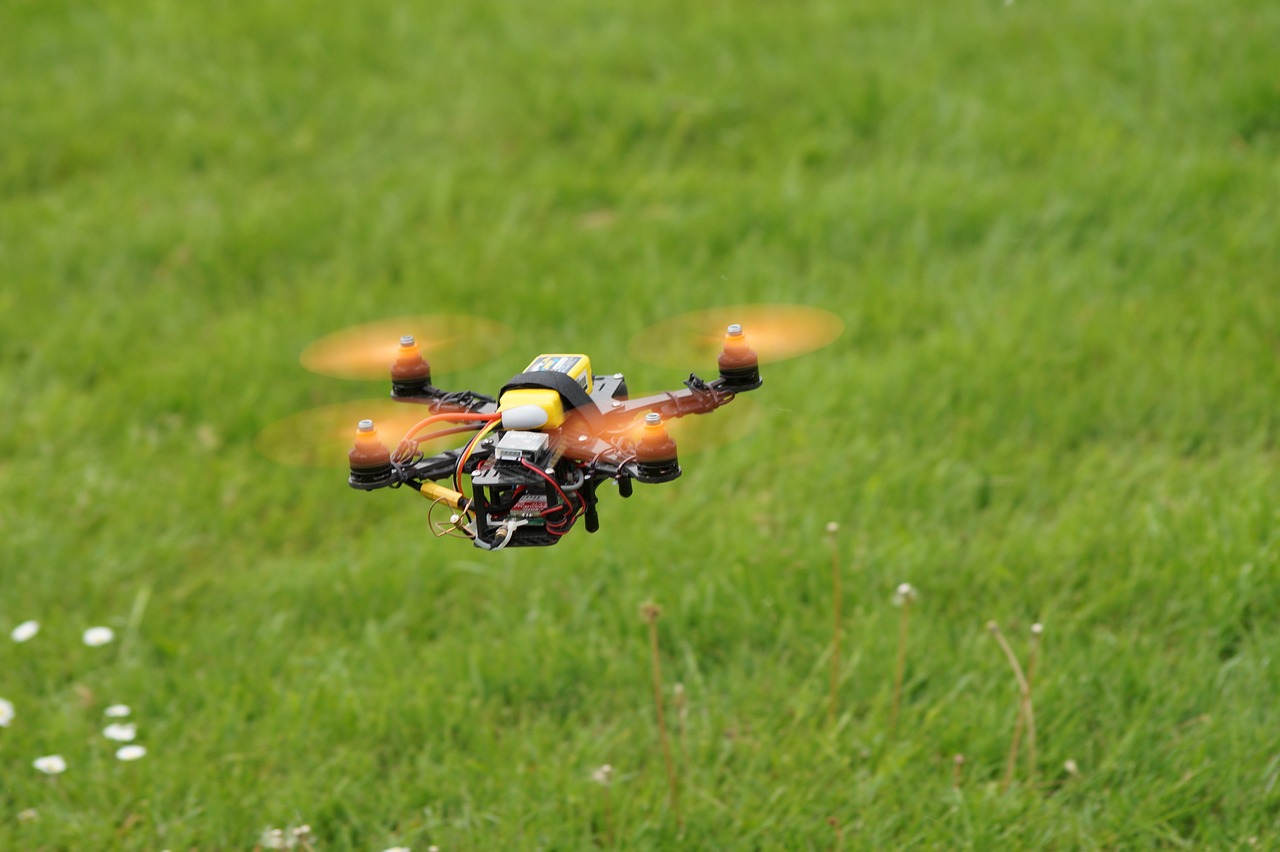 drone, field, multicopter